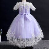 Kid Girl Princess Dress Lace Bow Wedding Dresses