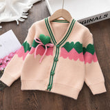 Kid Baby Autumn Knitted Cardigan Contrast Knitted Cute Sweater