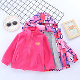 Kid Girl Jacket 3 In 1 Detachable Overcoat Trench Coat Jacket