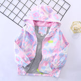 Kid Girls Thin Spring Hooded Jacket Coats