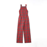 Family Matching Overalls Mother Daughter Plaid Parent-child Dresses