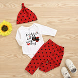 Baby Girl Valentine's Day Printed Long-sleeve Sets 3 Pcs