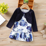 Kid Baby Girls Spring  Autumn Knitted Cotton Floral Sundress