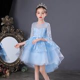 Kid Girl Princess Spring Autumn Mesh Sleeve Fluffy Mesh Dresses