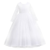 Kid Girl Flower Wedding Lace Gauze Dresses 3-12T