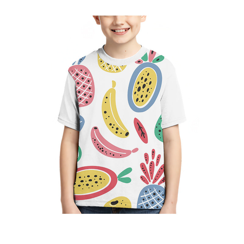 Kid Boy Girl 3D Digital Printing Spot Summer Fashion Leisure T-shirt