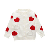 Kid Baby Girl Cardigan Autumn Winter Love Long Sleeve Sweater