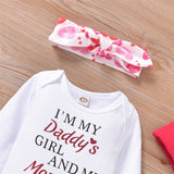 Baby Girl Set Valentine's Day Love Letter 3 Pcs Sets