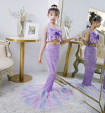 Kid Girl Mermaid Tail Beach Fishtail Ariel Swimsuits