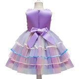 Kid Girl Bow Rose Pompous Skirt Gauze Dress