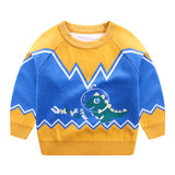 Kid Baby Boys Knit Rotator Dinosaur Cotton Warm Sweater