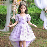 Kid Girl Embroidered Little Host Wedding Trailing Dress