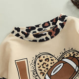 Kid Baby Girl Cartoon Football Lettering Triangle Sweatshirts