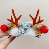 Kid Girl Christmas Hair Clip Small Antler Clip Elk Headdress Three-dimensional Headwear