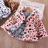 Kid Baby Girl Leopard-print Hooded Warm Autumn Coat