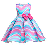 Kid Baby Girl Satin Sundress Printed Casual Dresses