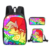 Kid Student Backpack Friday Night Funkin Printed Slant Pen Bag 3 Pieces/Lot