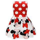 Kid Baby Girl Digital Printed Mickey Mouse Bow Dress