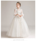 Kid Girls White Princess Flower Little Host Dresses