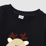 Family Matching Round Neck Warm Christmas Cartoon Bear Shirts Tops