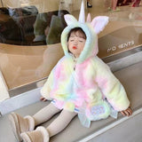 Kid Baby Girl Cartoon Cashmere Thickened Warm Wool Coats