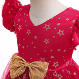Kid Girls Princess Sequined Christmas Show Dress