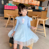 Kid Baby Girl Princess Yarn Shawl Plus Velvet Dress
