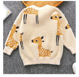 Kid Baby Boy Girl Fall Winter Mink Wool Fawn Pullover Sweater