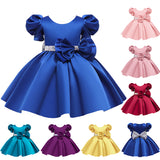Kid Girl Double Shoulder Bubble Sleeves Princess Dresses