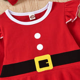 Ins Kid Baby Girl Cute Red Santa Claus Chirstmas Sets 2 Pcs
