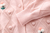 Kid Girl Korean Sweet Handmade Embroidered Sweater 2 Pcs Sets