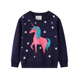 Kid Baby Girls LooseLong Sleeve Round Neck Pullover Shirts