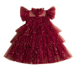 Kid Baby Girl Fairy Sequin Gauze Pompous Summer Casual Dresses