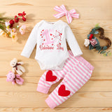 Infants Baby Girl New Valentine's Day Suit 3 Pcs Sets