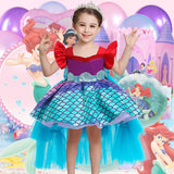 Kid Baby Girl Princess Mermaid Shell Tailing Birthday Dresses