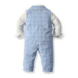 Baby Boy Spring Plaid Long Sleeve Cotton 3 Pcs Sets