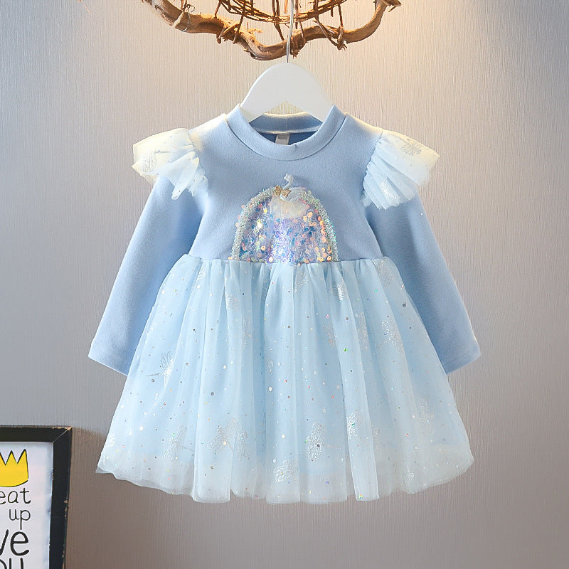 6M-5Y Girl Boutique Autumn Winter Fluffy Casual Dress