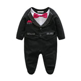 Baby Jumpsuit Birthday Banquet Gentleman Bow Tie Rompers