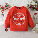 Kid Baby Girl Christmas Independent Station Letters Print Sweatshirt