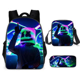 Marshmello Candy Band DJ Schoolbag Students Bags 3 Packs