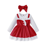 Baby Girls Silver Fox Wool Patchwork Cotton Irregular Christmas Dress