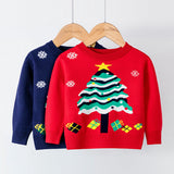 Kid Baby Girl Christmas Tree Pullover Bottoming Sweater