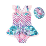 Kid Baby Girl Gauze One-piece Mermaid Swimsuit