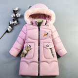 Kid Boy Cartoon Long Thickened Down Cotton Winter Coats