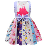 Kid Girl Castle Snow White Cinderella Rapunzel Party Casual Dress