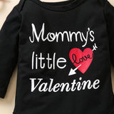 Baby Girl Boy Valentine Letter Printed Love 3 Pcs Sets