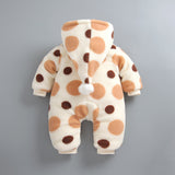 Baby Boy Girl Clamped Cotton Onesie Plus Velvet Thickened Rompers
