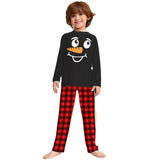 Family Matching Cartoon Plaid Christmas Print Pajamas