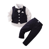 Kid Baby Boy Gentleman Autumn Long-sleeved 4 Pcs Set