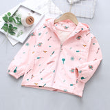 Kid Baby Girl Jacket Cartoon Cute Print Zipper Velvet Coats